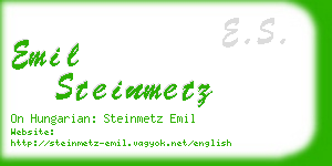 emil steinmetz business card